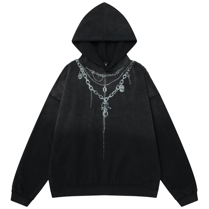 Gothic Ink Chain Hoodie